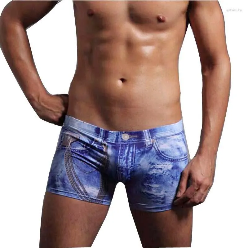 Caleçons sous-vêtements pour hommes Boxers marque copie Jeans hommes Boxer Shorts doux et respirant avec intérieur Ding mâle Slip Homme