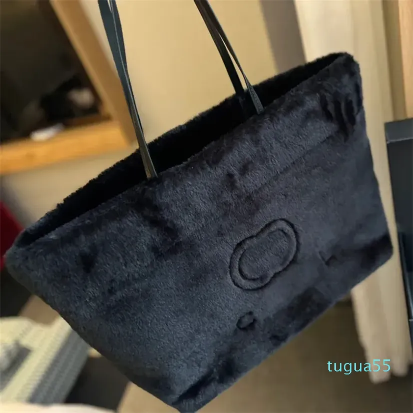 borsa firmata Borsa Tote di grande capacità Shopping da donna Borsa invernale in peluche moda casual Borsa classica Caldo