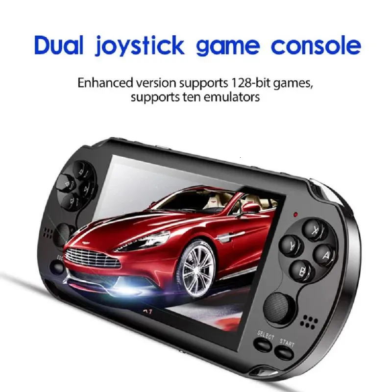 Console PSP Portable – écran 5,1 Pouces – 8 Go – 10 000 Jeux Préinstallés – 8/16/32/64/128 Bits – Sortie TV – Caméra