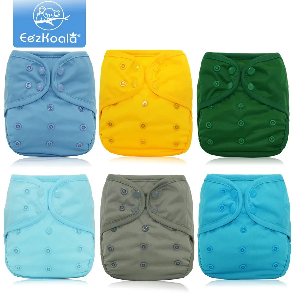 Cloth Diapers Adult Diapers Nappies EezKoala 6pcs/Set Eco-friendly Onesize Cloth Diaper Cover Adjustable BabyYears Baby Boys Girls Washable 231024