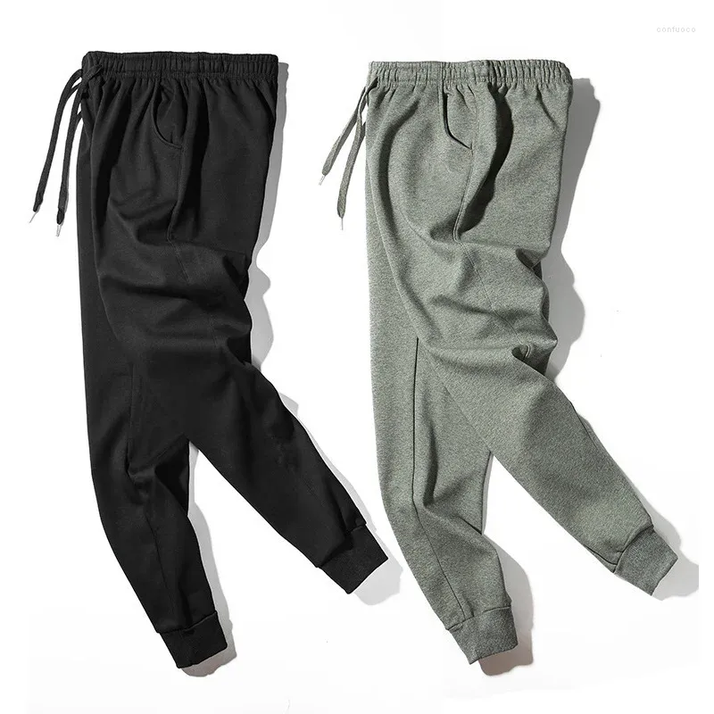 Buiten broek Hoge kwaliteit plus maat 4xl heren herfst en winter fluweel dik casual gebreide sportstraalvoet comfortabel