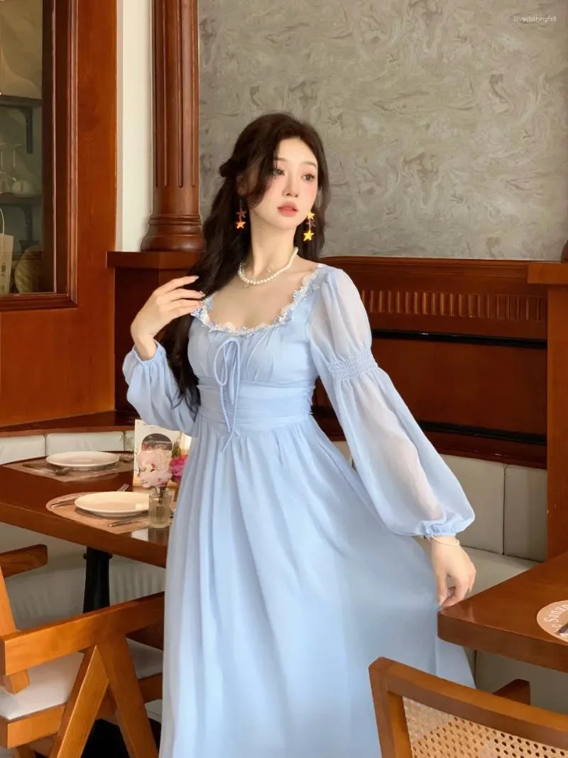 knee length dresses for ladies Sky Blue High Slit Sexy Chiffon Formal Dress Twist Straps Deep V Neck Long Prom Dress ARD2576