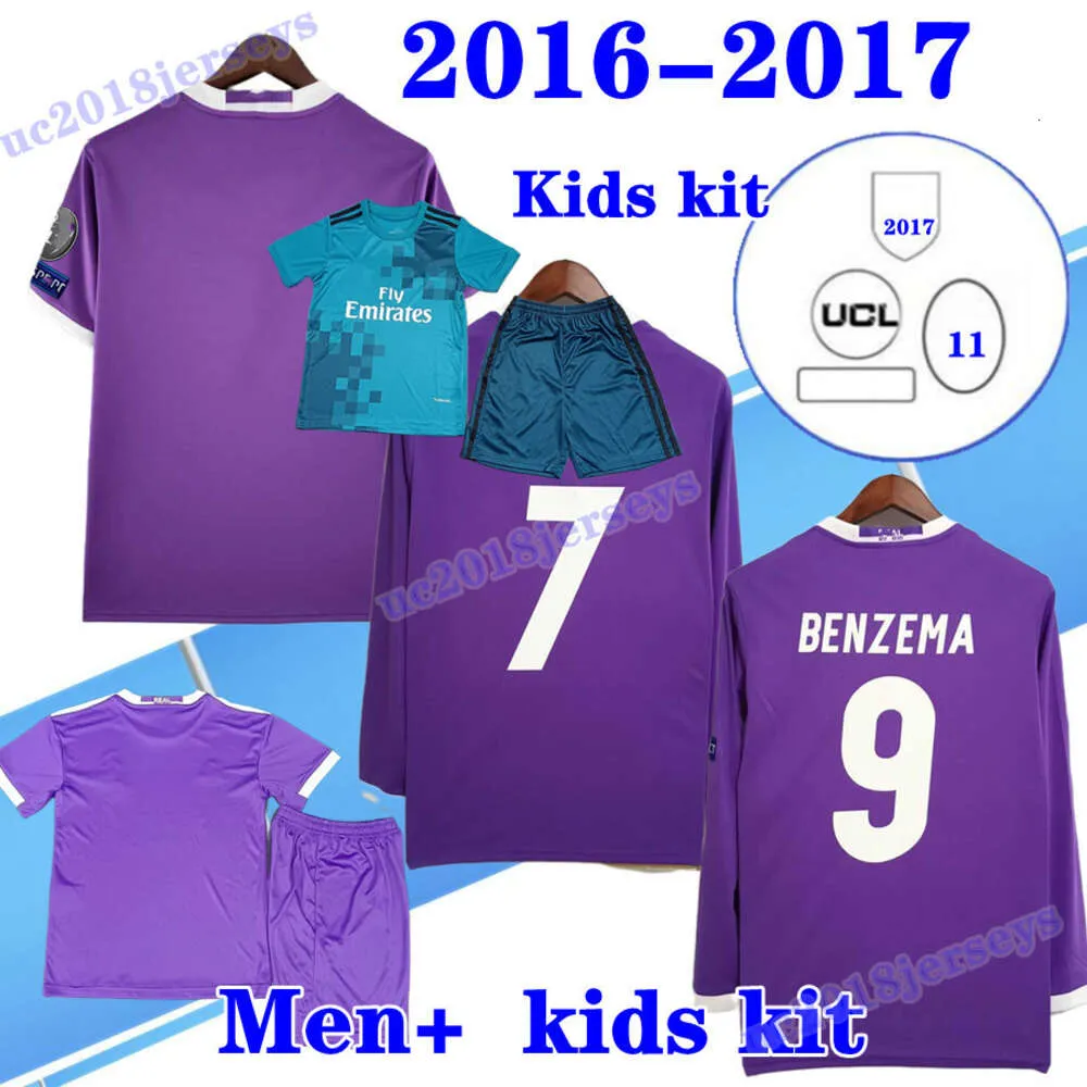 キッズキット2017 2018サッカージャージーレアルマドリッド16 17 18ベールベンゼマモドリックレトロフットボールシャツヴィンテージイスコマイロセルジオラモス