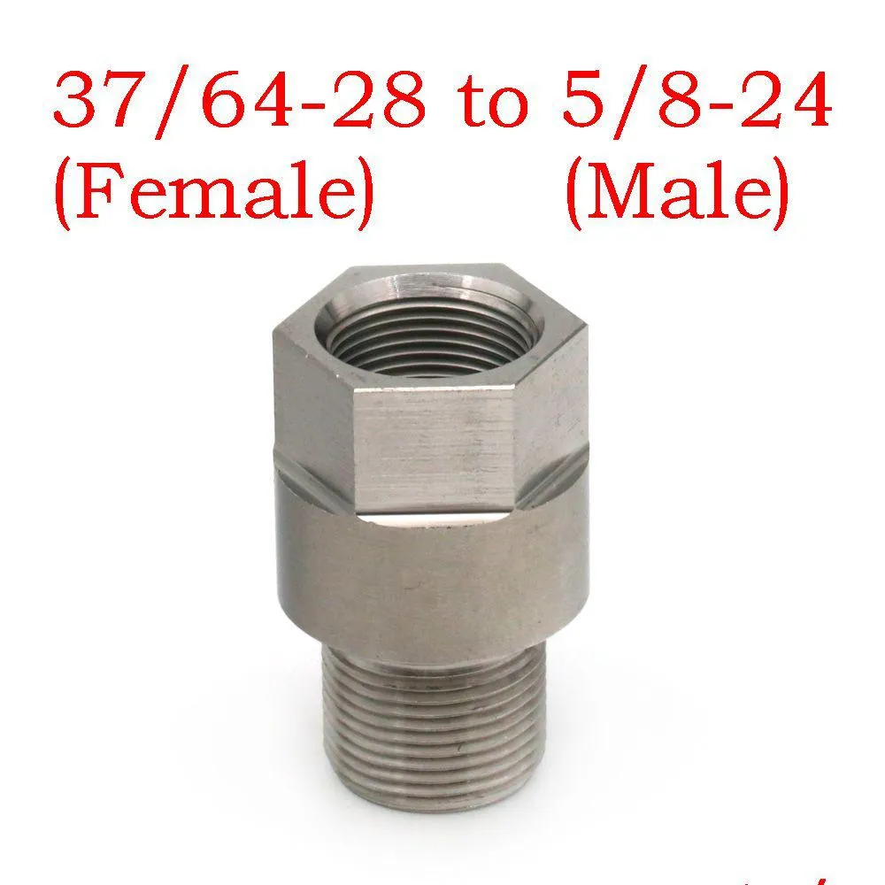 37/64-28 Hembra a 5/8-24 Adaptador de filtro de combustible macho Hilo de acero inoxidable Soent Trap Threads Changer Ss Convertidor de tornillo Drop Delivery DH3WE