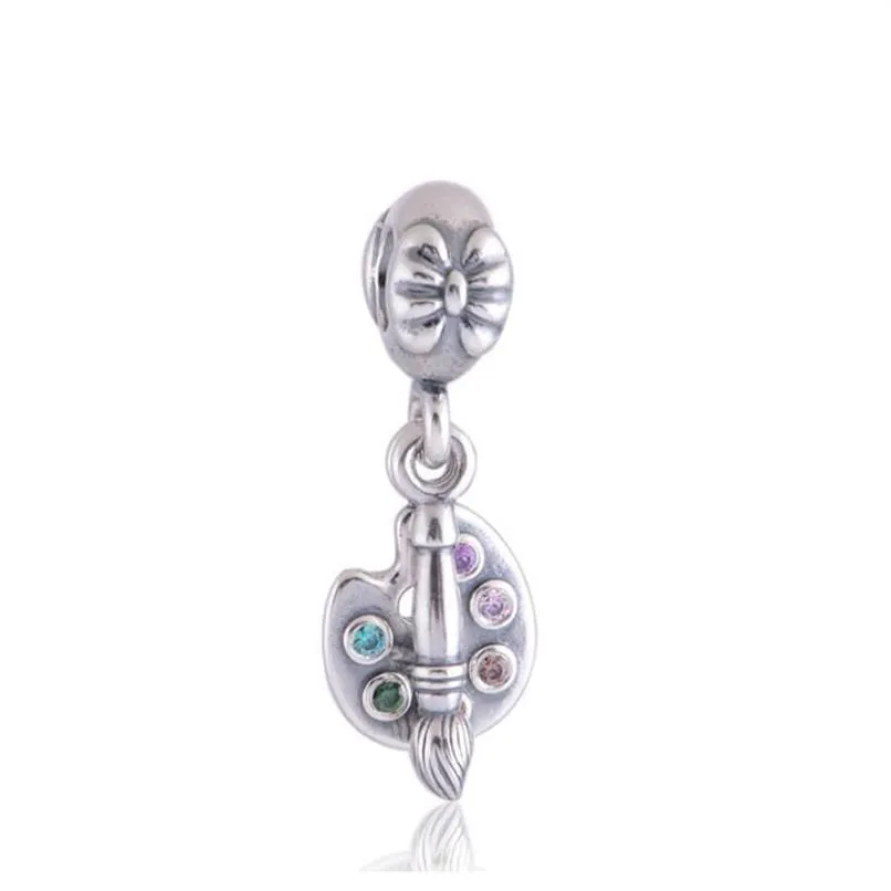 makeup brushes charms beads 925 sterling silver fits for jewelry style bracelets LW366269r