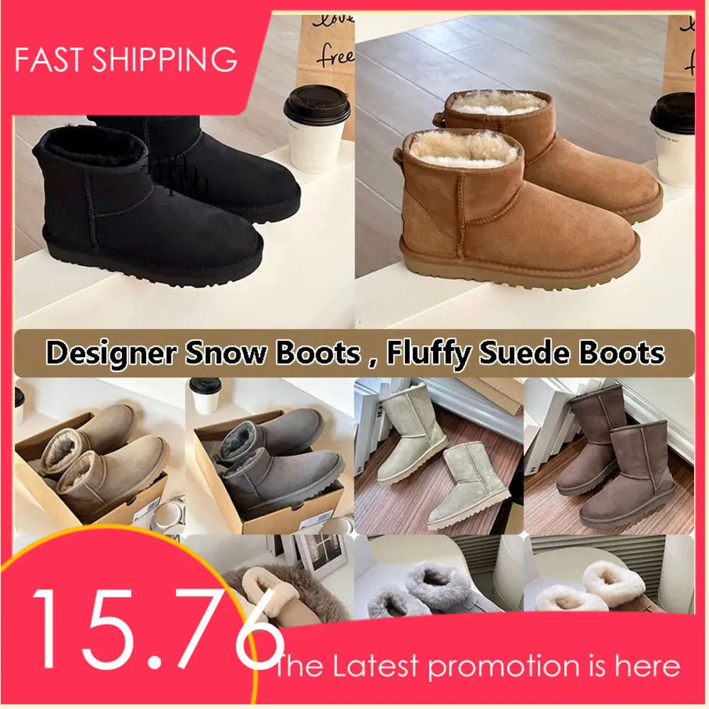 Botas de diseñador Classic Ultra Mini Australian Snow Boot Plataforma Corta Mujeres Hombres Piel Piel de oveja Tasman Zapatillas Tazz Chesut Arena Mostaza