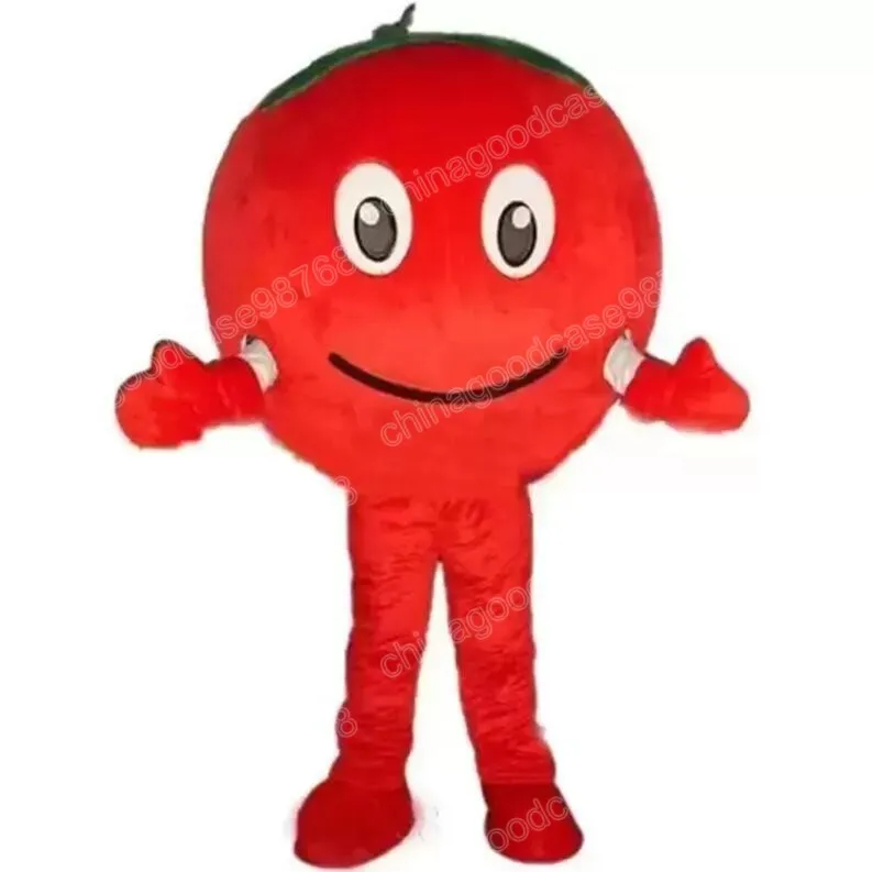 Costume da mascotte di pomodoro rosso performance Abito da festa operato da Halloween di alta qualità Abito da personaggio dei cartoni animati Abito da carnevale unisex