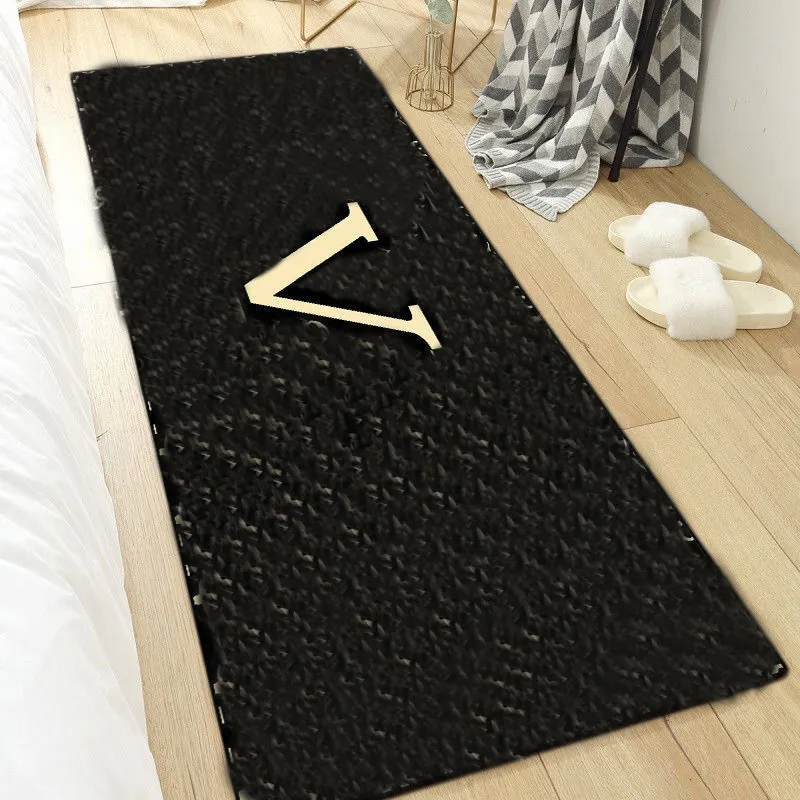 Tapis classique de haute qualité pour salon, doux, décoration de chambre à coucher de luxe, marque de chevet, marque Orange lavable à rayures, tapis de sol