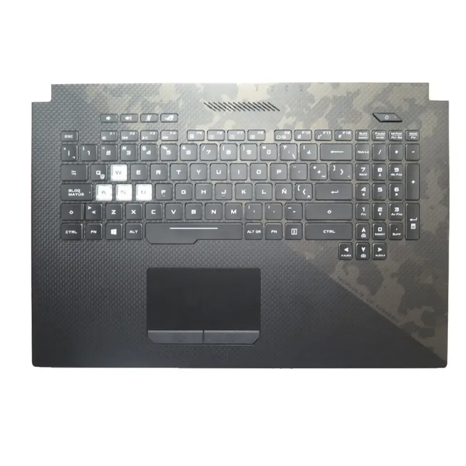 Laptop PalmrestKeyboard för ASUS GL704GW-1A Ny svart med bakgrundsbelyst med pekplatta La Latin American 90NR00M1-R31LA0 V170162