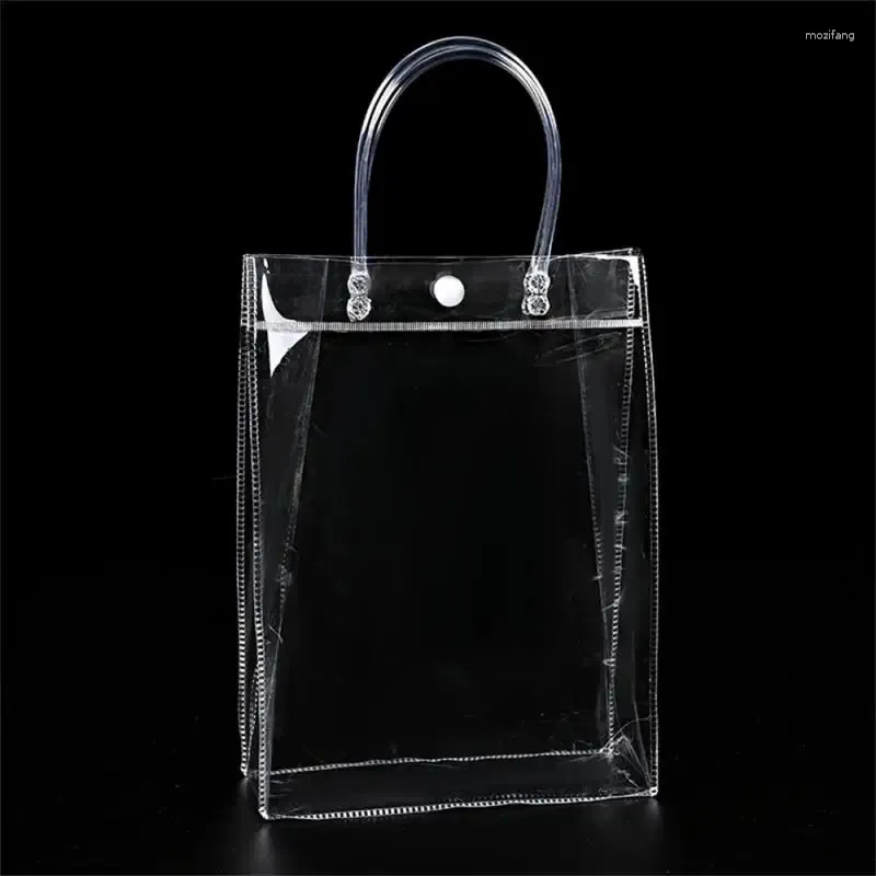 Storage Bags Clear Tote Bag Transparent Shopping Shoulder Handbag PVC Waterproof For Gift Cosmetic Plastic