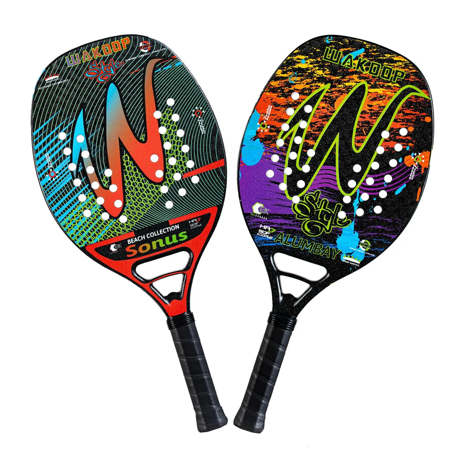 Tennisracketar Wakdop 12k Raquete Beach Tenis Carbon Fiber Rough Surface Tennis Racket med Cover Bag 231025