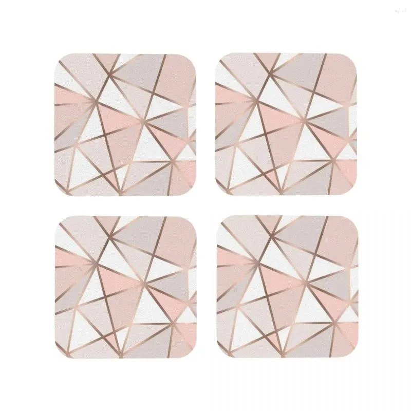 Table Mats Pink Grey & Gold Geo Wall Tapestry Coasters Coffee Set Of 4 Placemats Mug Tableware Decoration Accessories Pads For Home