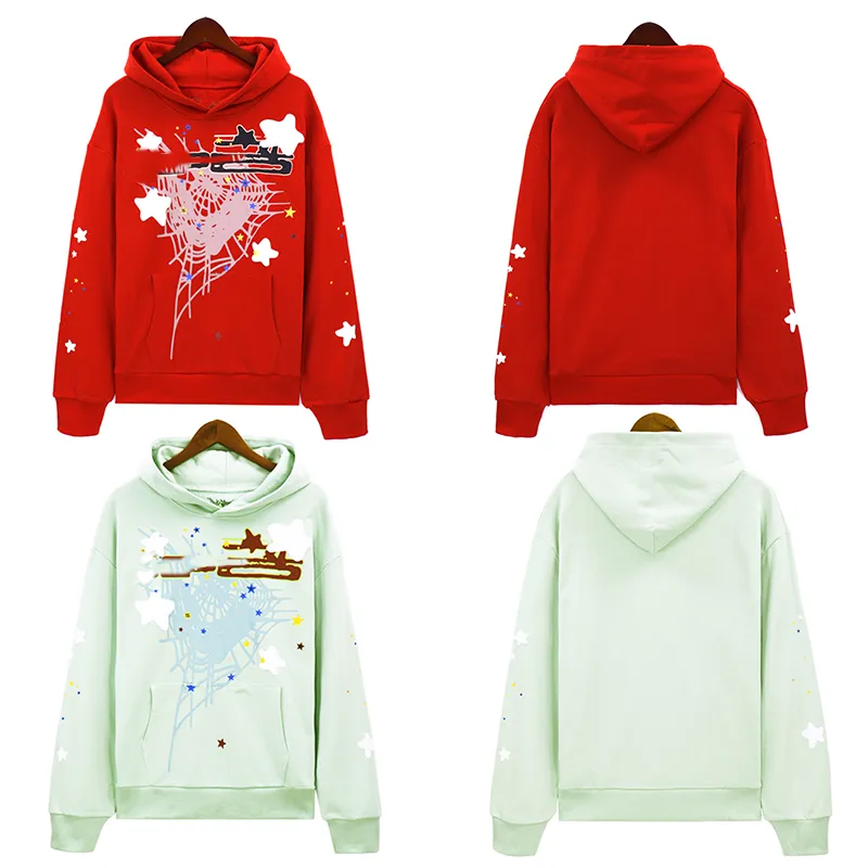 Spider Hoodie Sp5der Designer Sweatshirt Rood Lichtblauw Pullover Heren Street Hiphop Sterren in dezelfde casual jas