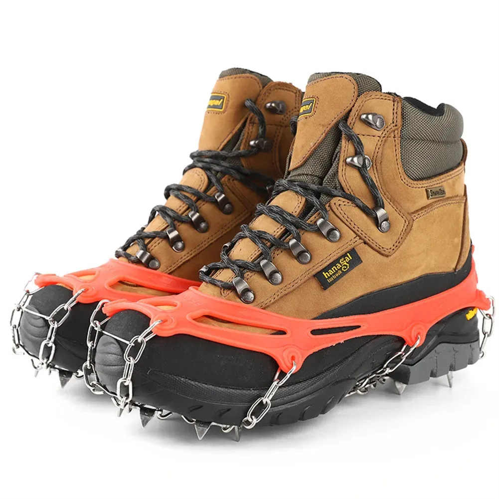 Crampons - Tacos de hielo de tracción para botas, zapatos, mujeres y  hombres, 18 dientes, antideslizantes, tacos de hielo, tacos de hielo,  crampones