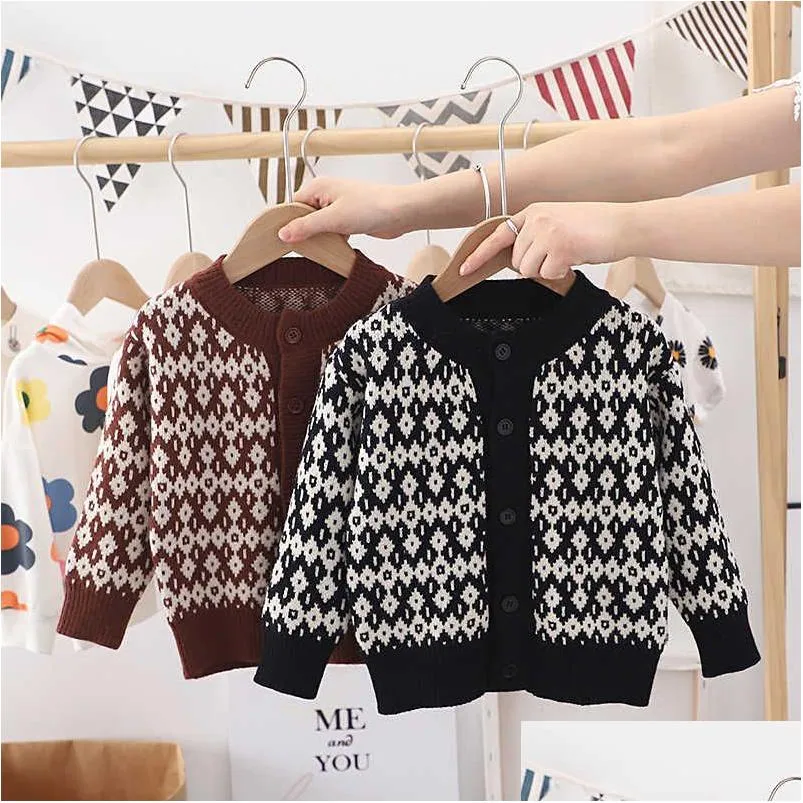 Jersey Niños Ropa de primavera Bebés Niños Niñas Cardigan Otoño Suéter Top Ropa para niños Punto Y1024 Entrega de gotas Maternidad Swea Dhuxi