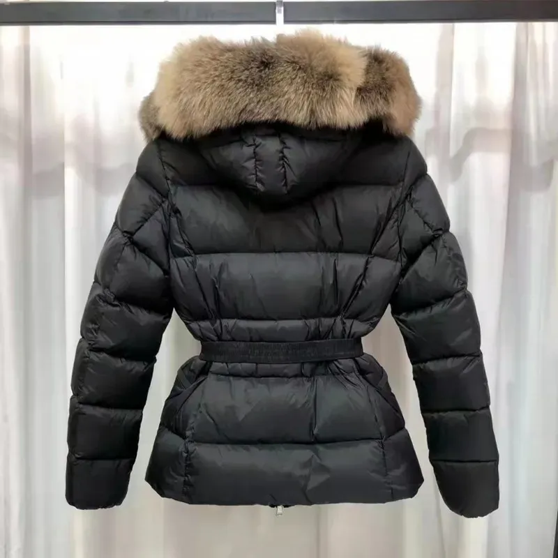 Coats with fur hood and belt new arrivals