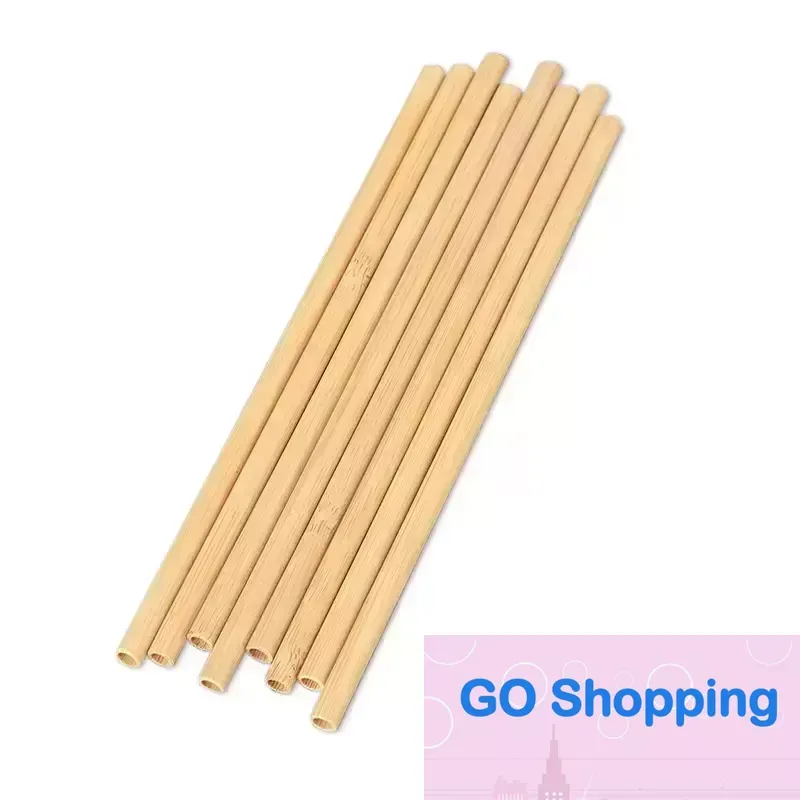 12 Reusable Bamboo Straws Kit - 20cm Long With Cleaner Brush & Carry Case (UK Seller)