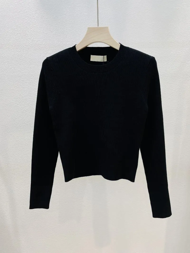 Suéteres femininos 2023 outono simples all-in-one alfabeto jacquard único uso com suéter de malha de lã. Um artefato