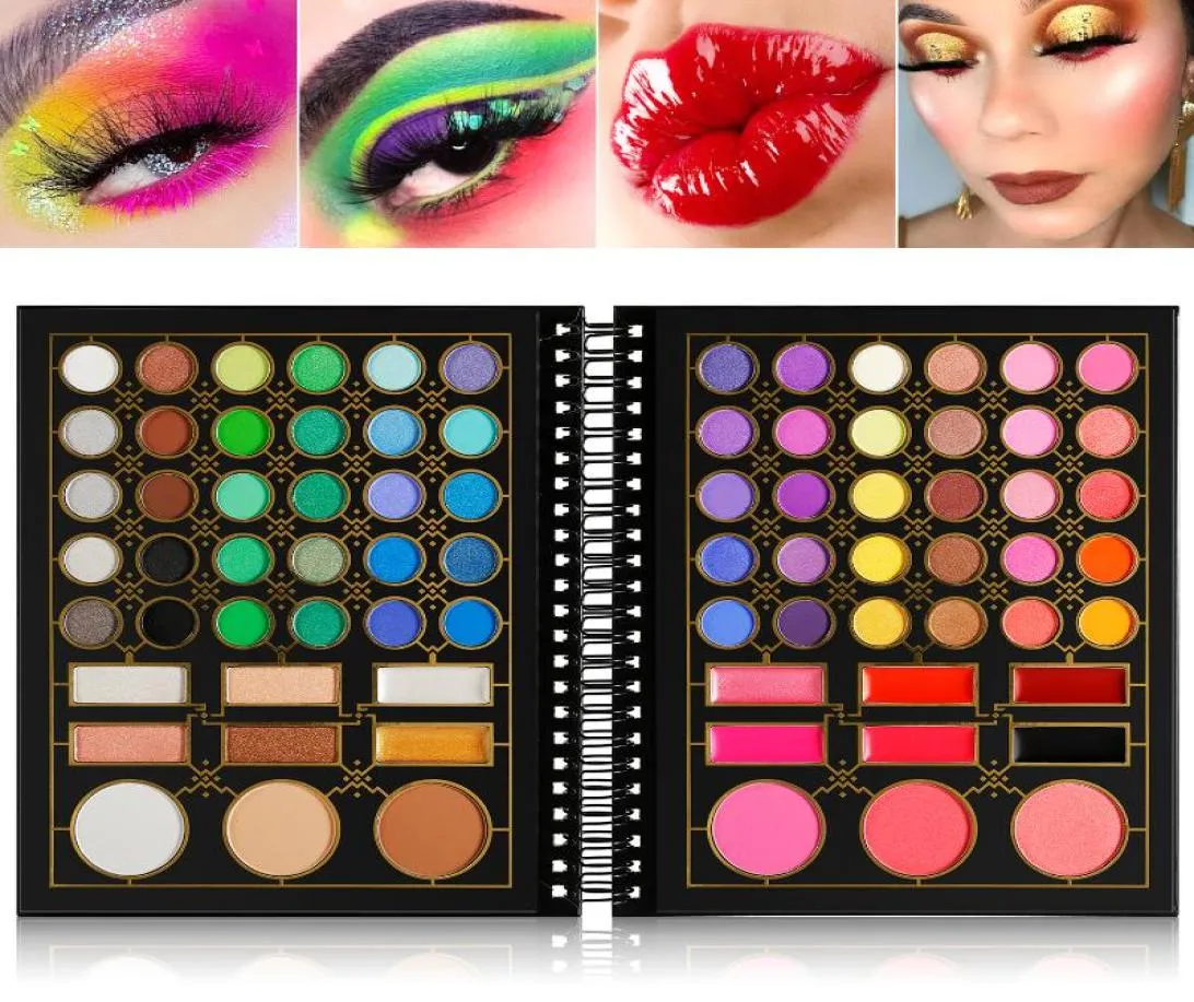 Eye Shadow Just Dance de039Lanci Professional 78 Color Notebook Design Full Makeup Eyeshadow Highlighter Blusher Lipstick Palet9648269