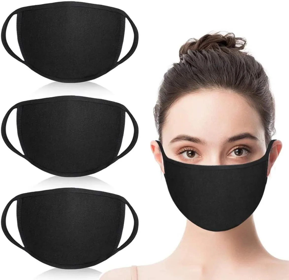 Moda unisex bocca maschera lavabile riutilizzabile maschere di stoffa anti polvere caldo sci ciclismo maschera di cotone nero per ciclismo campeggio Trav2025773