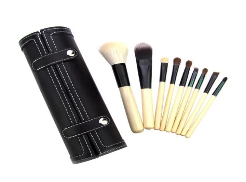 STOCK Brown Makeup Brushes Sets 9pcs Kit Brand Tools M Foundation Concealer Powder2220149