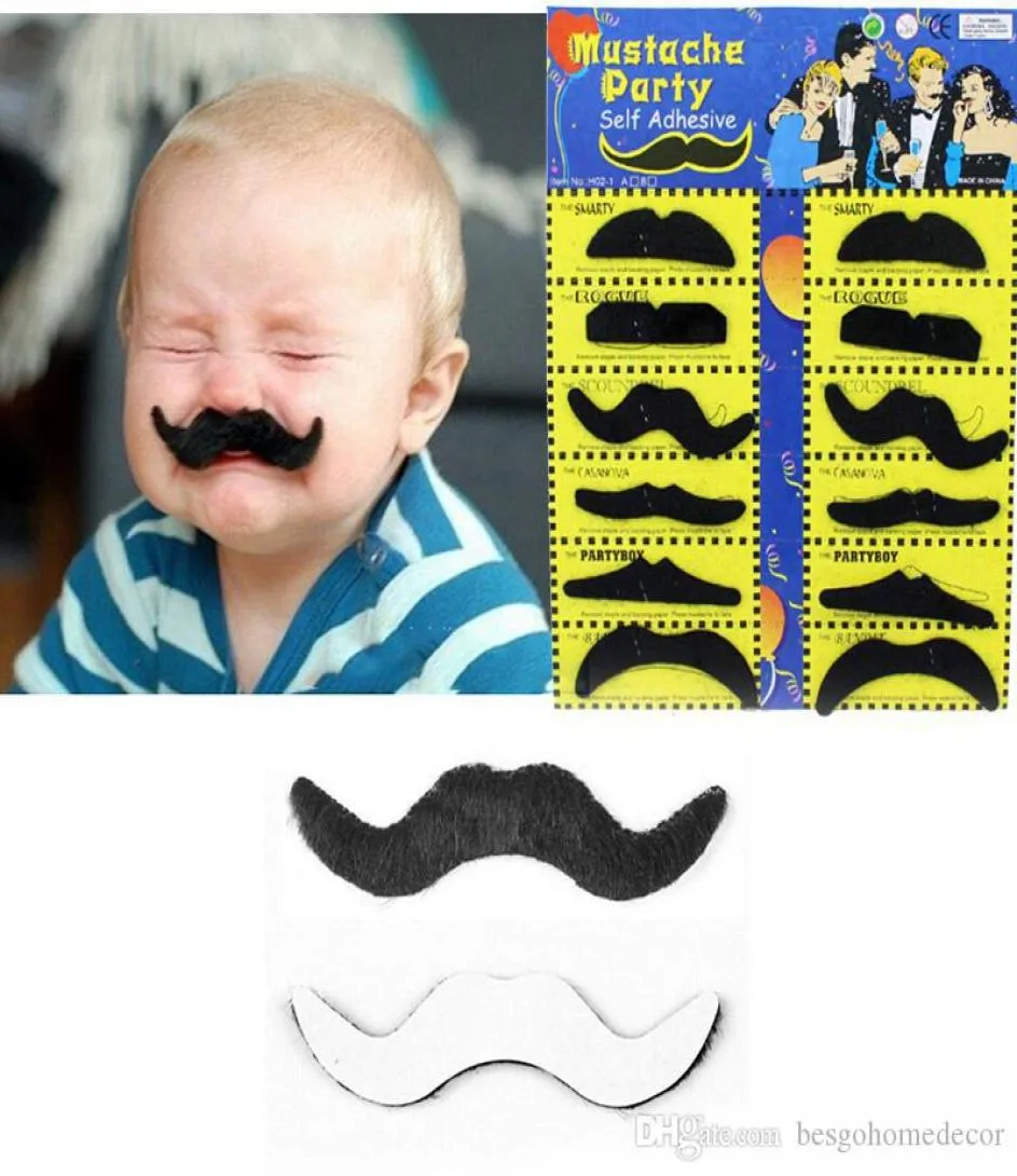 12pcsset Costume de fête d'Halloween fausse moustache moustache drôle fausse barbe costume de fête pour enfants adultes jouets DBC BH31073059571