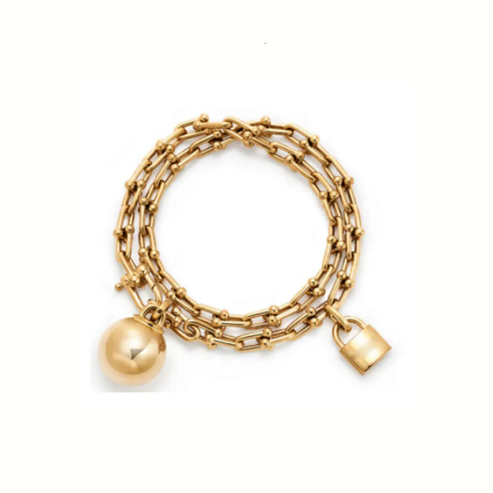 Sier Hot Selling Layer Wrapped Tie Round Ball Lock Head Horseshoe U-shaped Star Same Style Bracelet Ity