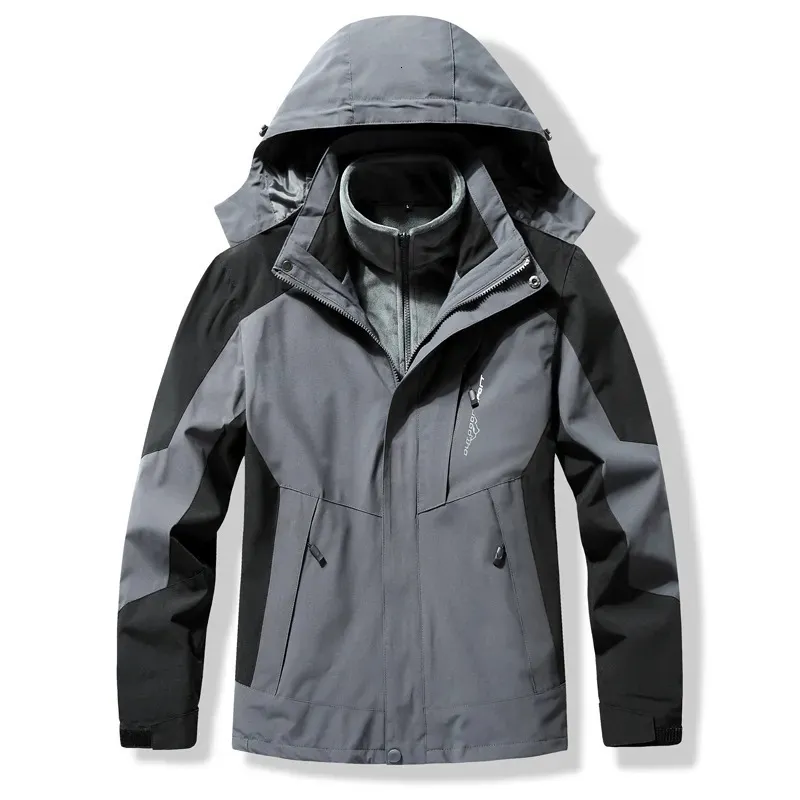Mens Jackets Ueteey Windproof Man Women Suits Two Pieces Sets 3 In 1 Windbreaker Waterproof Camping Thick Warm Unisex Coat 231025