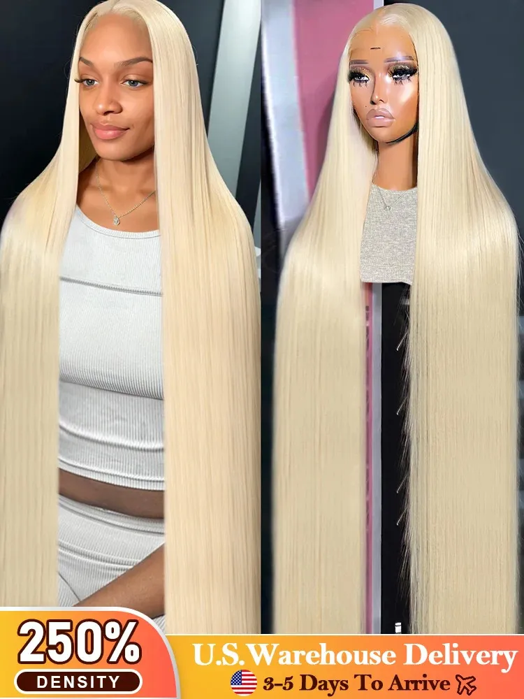 Lace Wigs 250 Density 30 40 inch 613 Honey Blonde Color Straight 13x6 Lace Front Human Hair Wigs For Women 13x6 HD Transparent Frontal Wig 231024