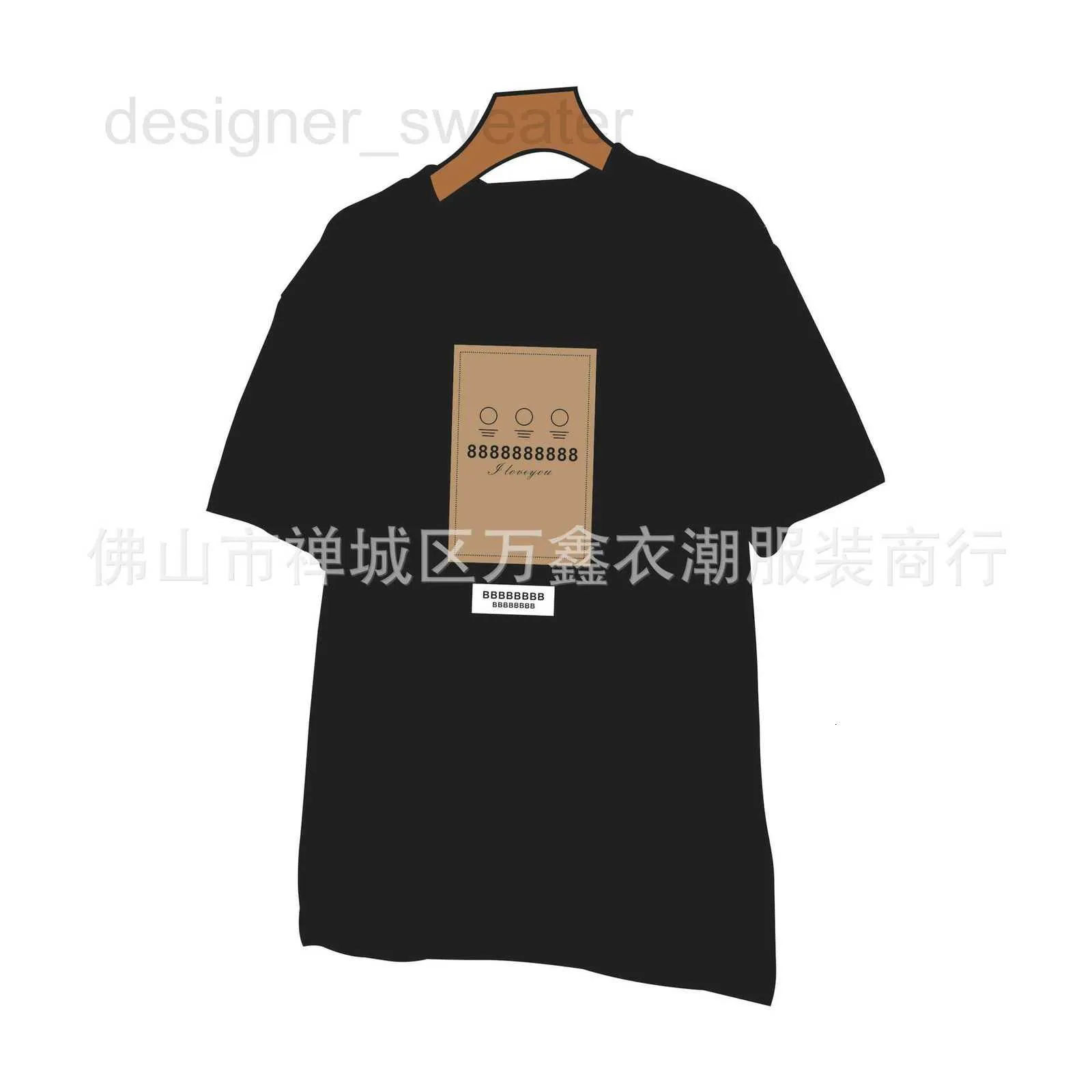 Men's T-Shirts Designer Label Sticker Decal Short Sleeve Unisex Loose Cotton Versatile Round Neck T-shirt V2Z2