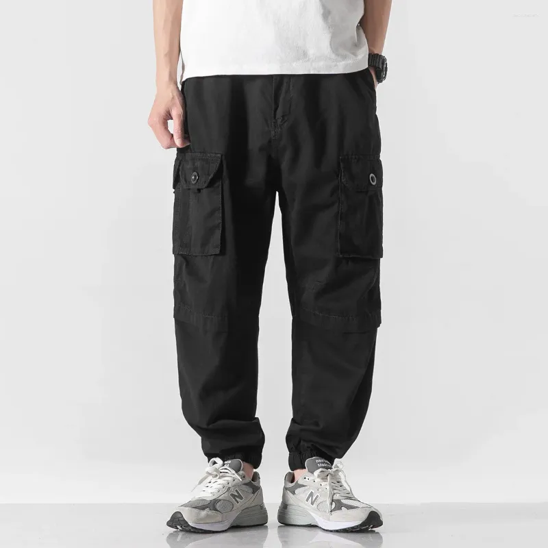 Tute da uomo Elmsk 2023 Primavera Abbigliamento da lavoro casual Pantaloni Piedi larghi giapponesi Cotone Moda personalizzata Sport alla moda