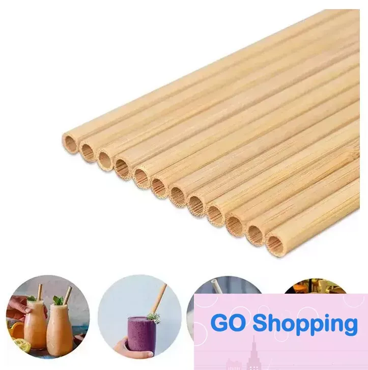 Kvalitet naturlig 100% bambu dricka sugrör miljön