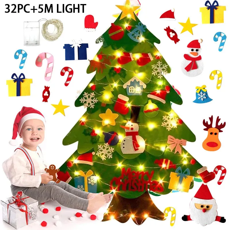 Dekoracje świąteczne DIY poczuć choinkę Wesołych Dekoracje świąteczne do domu Cristmas Ozdoba Xmas Navidad Prezenty Święty Mikołaj Tree 231024