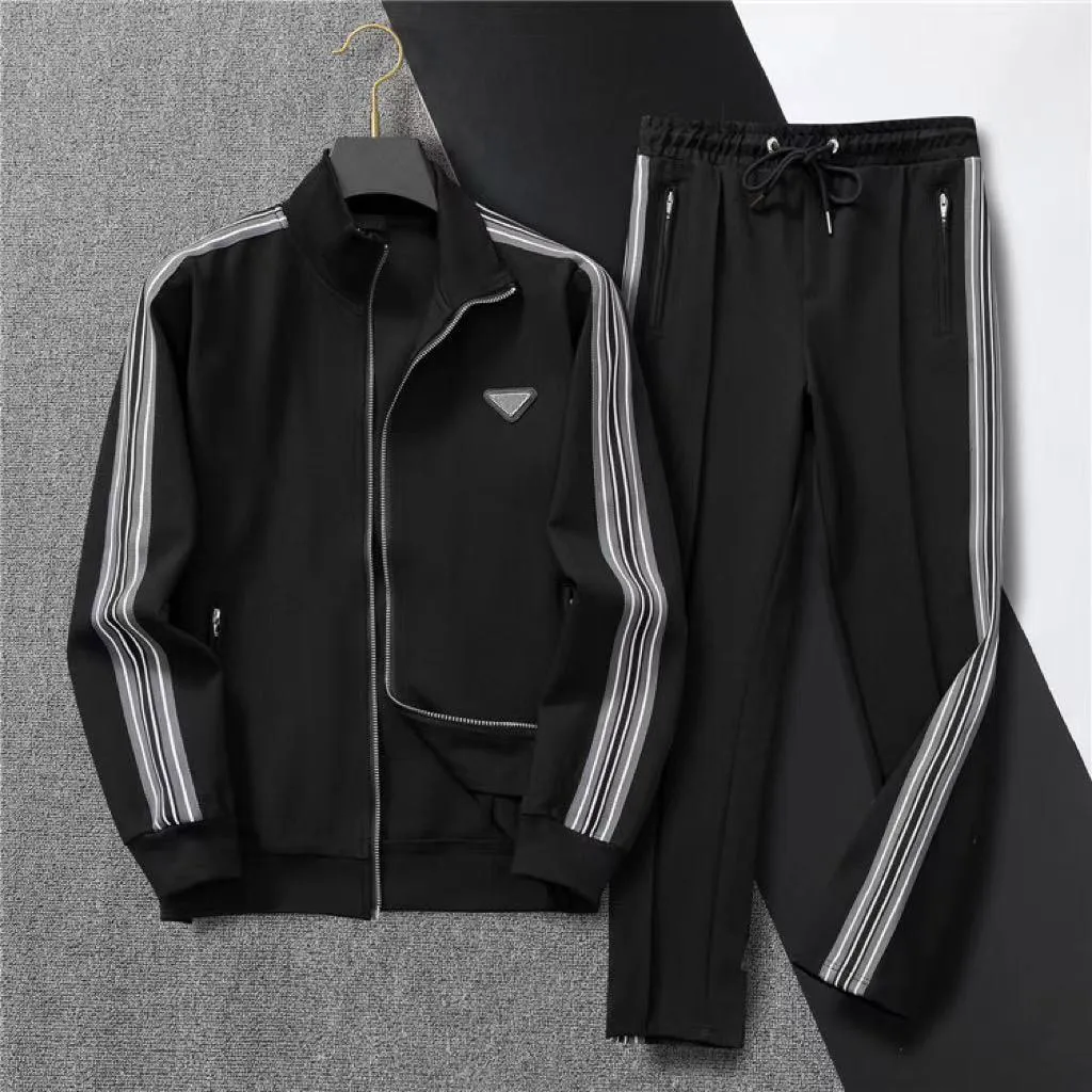 Mens Hip Hop Style Tracksuit Set Autumn Streetwear Fashion Jacket