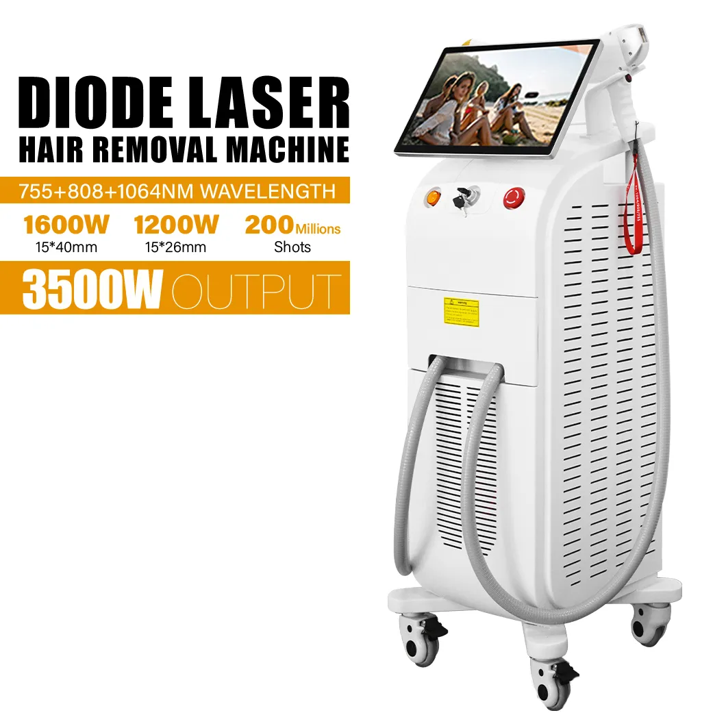 Macchina per la depilazione del laser a diodi approvata dalla FDA 755nm 808nm 1064nm Trio Laser Attrezzature per la depilazione dei capelli Trattamento indolore