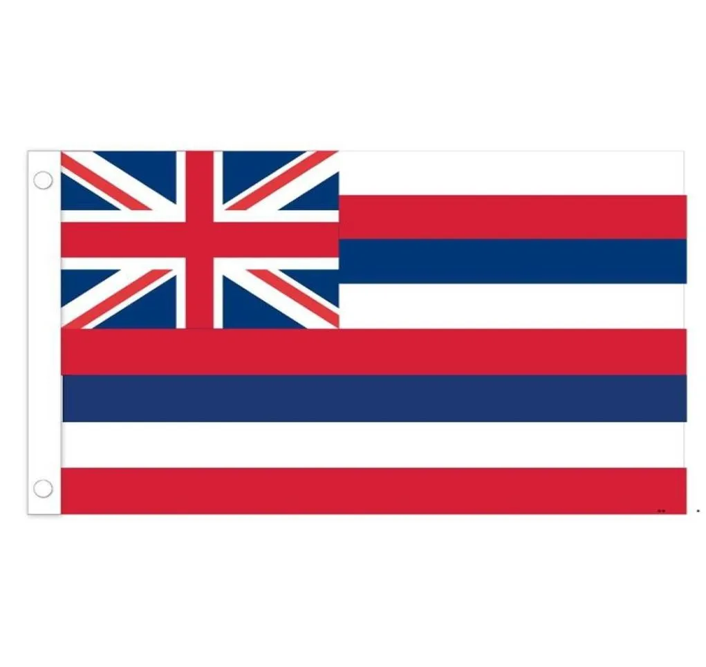 Nieuwe Hawaii Staat Vlag HI Staat Vlag 3x5FT banner 100D 150X90 CM Polyester messingsdichtingsringen custom vlag EWE73633391812