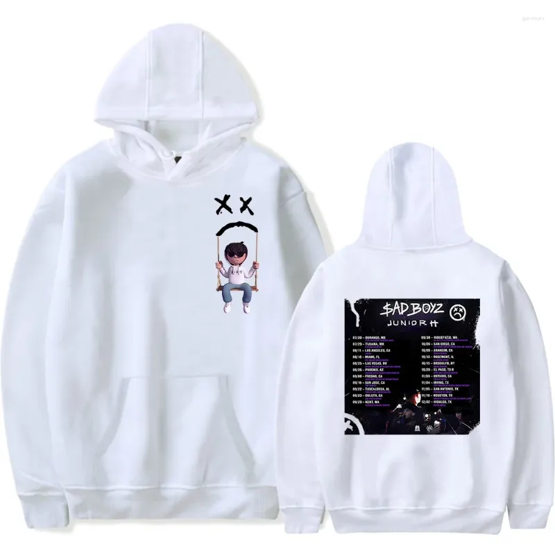 Heren Hoodies 2024 Junior H Sad Boyz Tour Concert Merch Esencial Graphics Print Unisex Hooded Tops Casual Autumn Streetwear