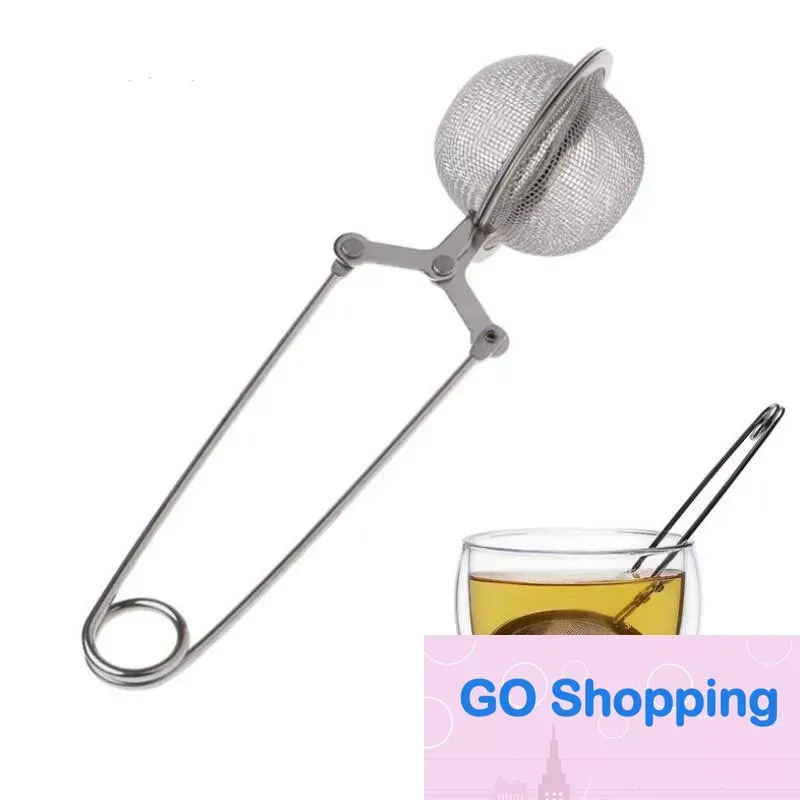 Fashion Kitchenware Accessories Tools Tea Infuser 304 Rostfritt stål Sfär MESH Silit Kaffe ört kryddfilter diffusorhandtag boll