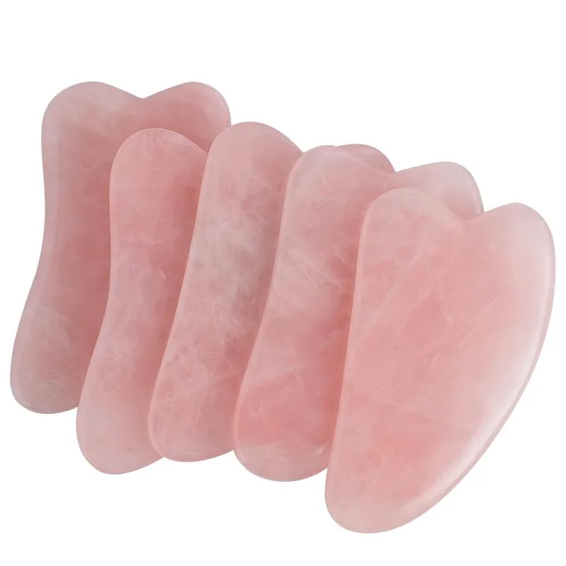 NOWOŚĆ ZADANIA ROSE kwarc Jade Guasha Board Natural Stone Scraper Chińskie narzędzia gua sha do twarzy