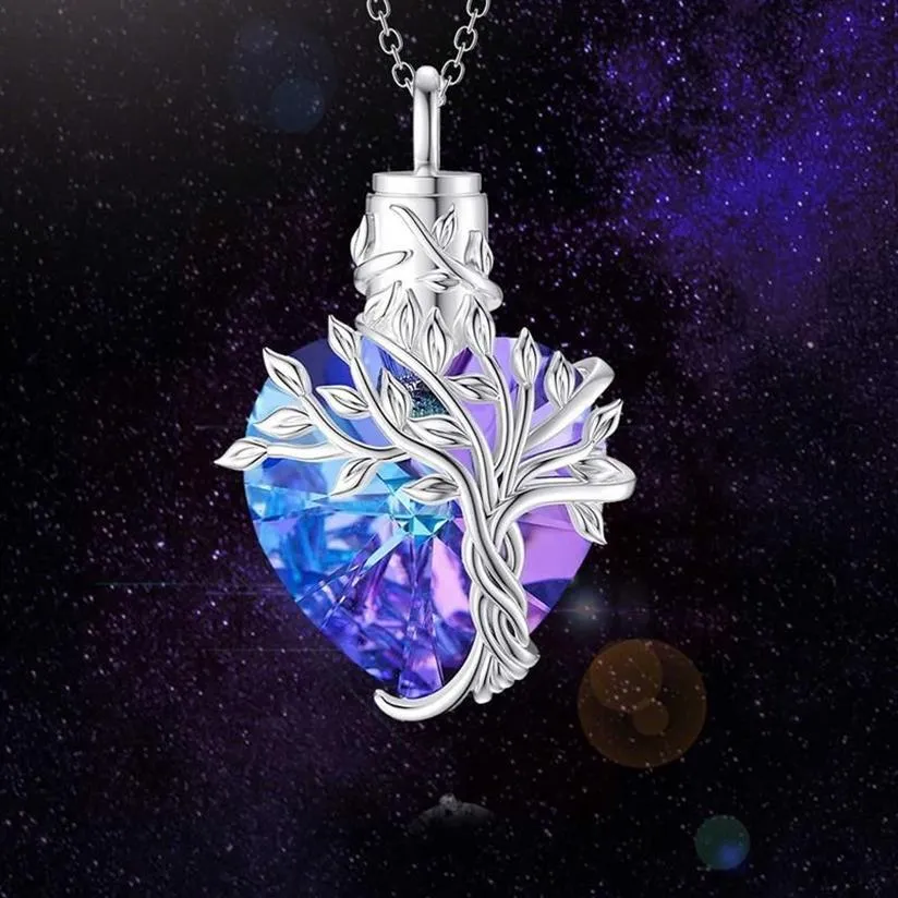 Pendant Necklaces Tree Of Life Cremation Urn Necklace For Ashes Memorial Jewelry Pet Human291G