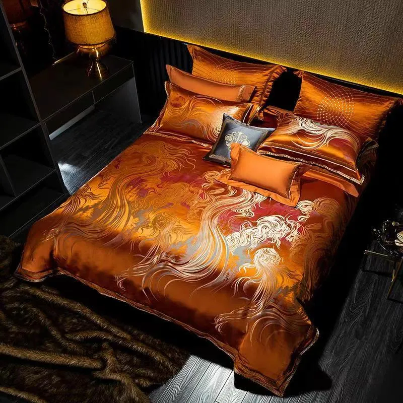 Bedding Bedding Sets Designer Villa Special Heavy Embroidery 160 Long Staple Cotton Cotton Jacquard Four-piece Set Of Silk Quilt Set Bed Linen Designer Blanket