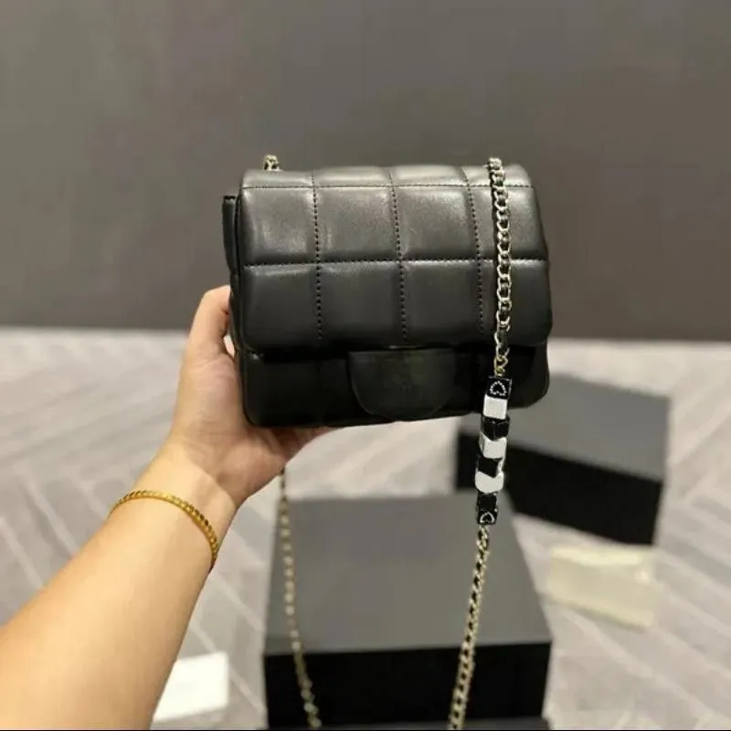 Borsa a catena da donna borsa di design di lusso borsa a tracolla in pelle borsa a tracolla con motivo check superiore
