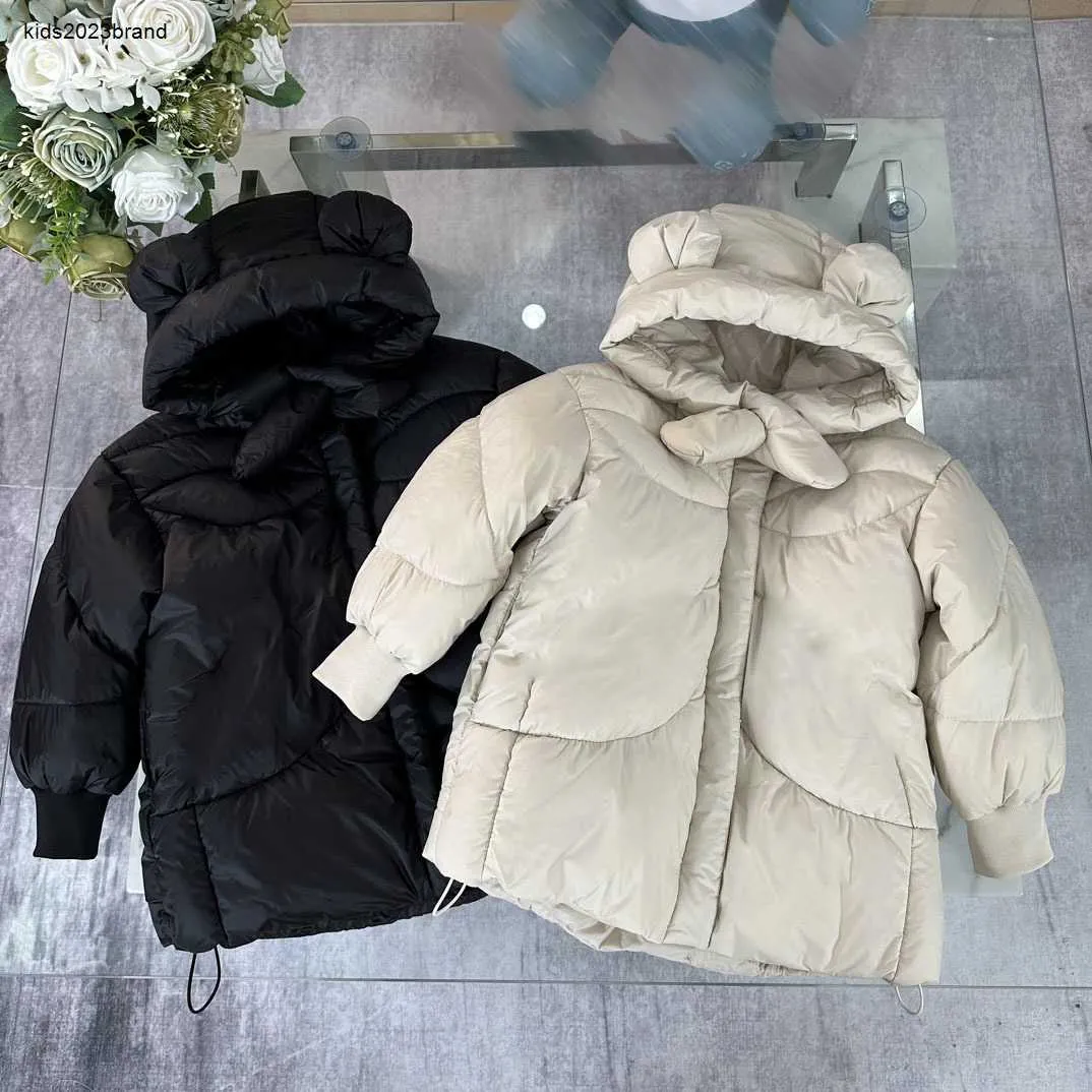 New newborn Down jacket Solid color kids Winter clothing Size 100-150 Cute Bear Ear Decoration children overcoat Oct25