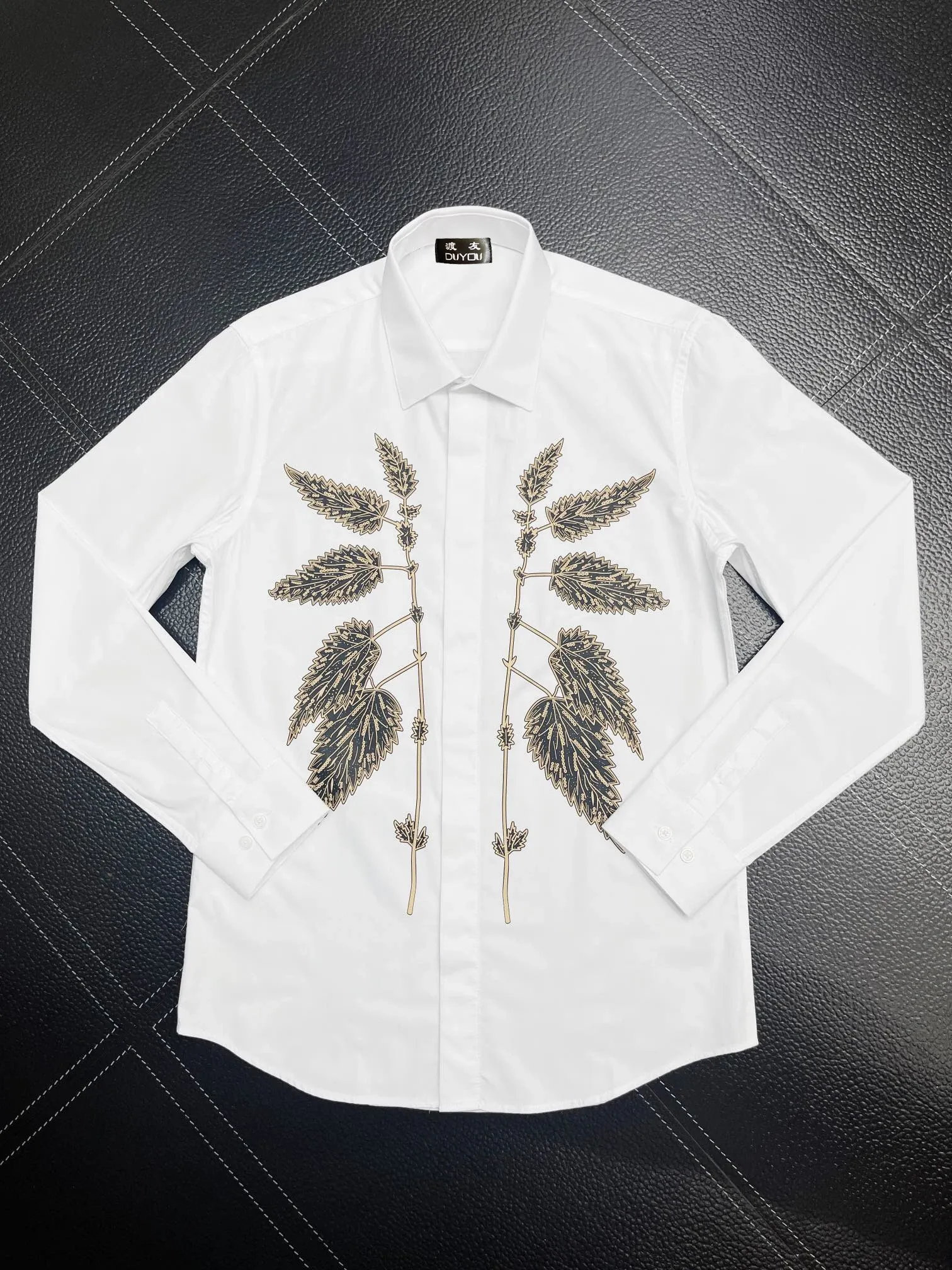 Men's Long Sleeve Dress Shirt Cotton Nettle Print Single Breasted Square  Collar Slim Fit from Dhgate Men's Casual Shirts - price 53.81