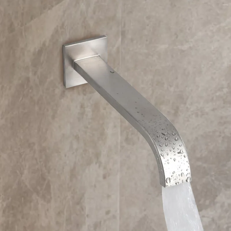 Torneiras de pia do banheiro DN15 macho parafuso escovado torneira de água torneira touchless aço inoxidável montado na parede banho para