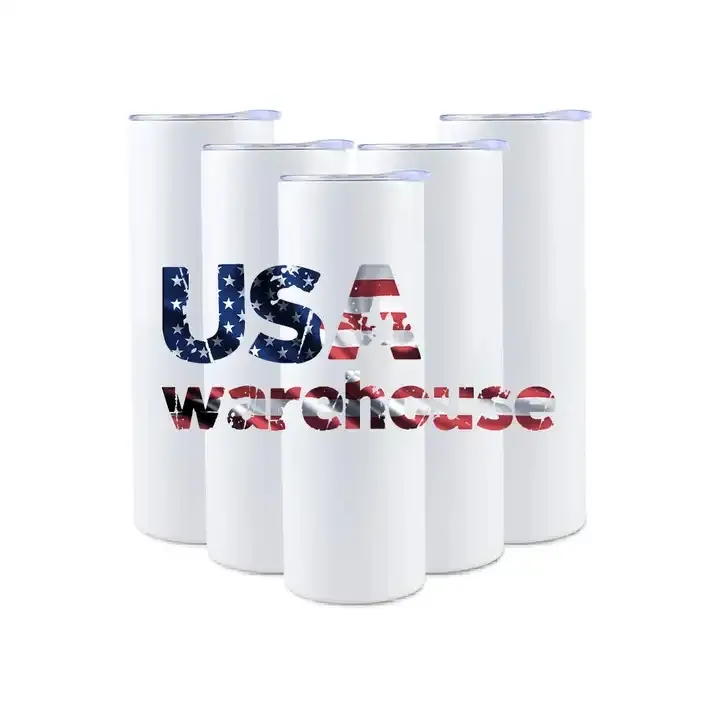 25pcs/Case US/CA Stock Sublimation Blanks 20oz Water Bottles with Plastic Lid and Straw Stainless Steel Travel Mug Insulated Tumblers Keep Drinks Cold 0315