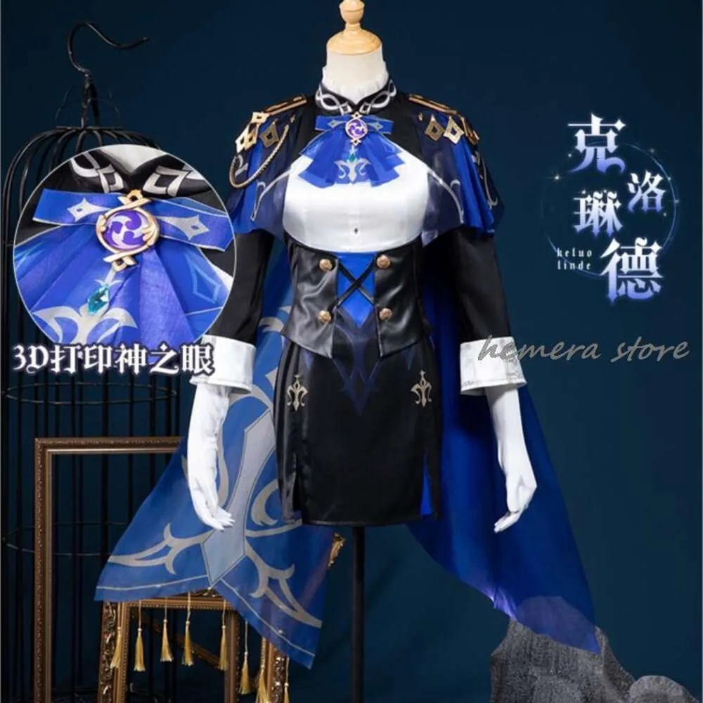 Costume de Cosplay Genshin Impact Clorinde, Costume de jeu, magnifique robe, joli uniforme, tenue de fête d'halloween pour femmes S XXL, nouvelle collection