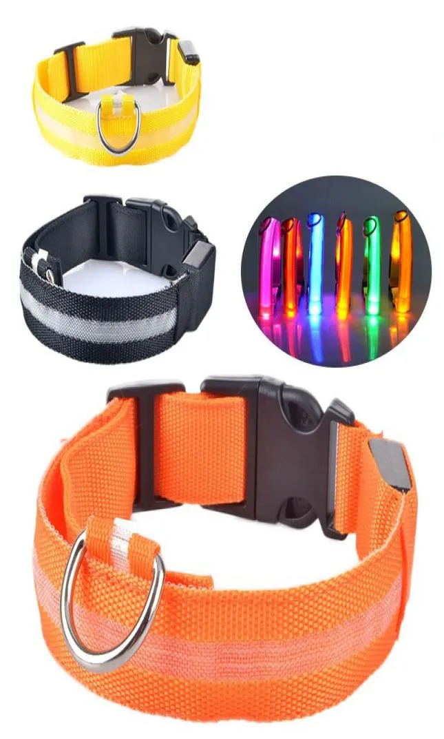 Collier LED en Nylon pour chien, sécurité nocturne, clignotant, lueur dans la nuit, laisse pour chien, colliers fluorescents lumineux, fournitures pour animaux de compagnie, 9612956