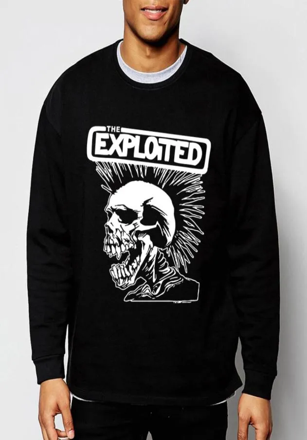 Wholehigh Quality Mens Sweatshirts Punk Rock the Exploited 2016 New Autumn Winter Fashion Hoodies Hip Hop Tracksuit Funny Clo9066159