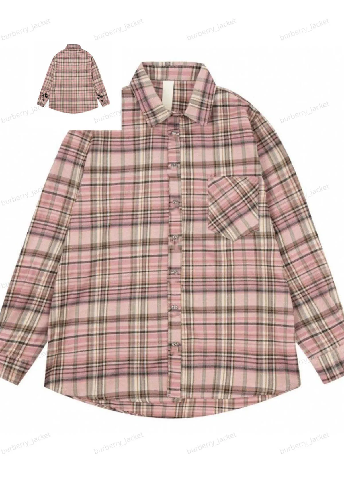 Camicie firmate Giacca cromata Primavera / Autunno Felpa con cappuccio a cuore Camicia scozzese allentata per uomo Donna Coppia Casual Chromees Cuori Cappotto a maniche lunghe KU59